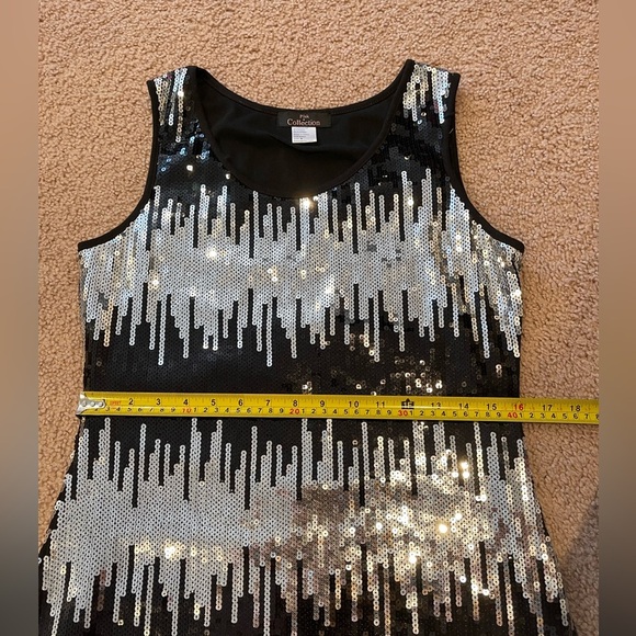PINK COLLECTION Sequin Sparkle Mini Black Party Dress - Picture 4 of 7